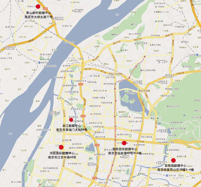 南京电信五大机房介绍以及地理位置分布图